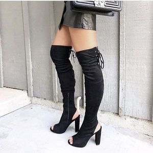 Black Over the Knee High Boots